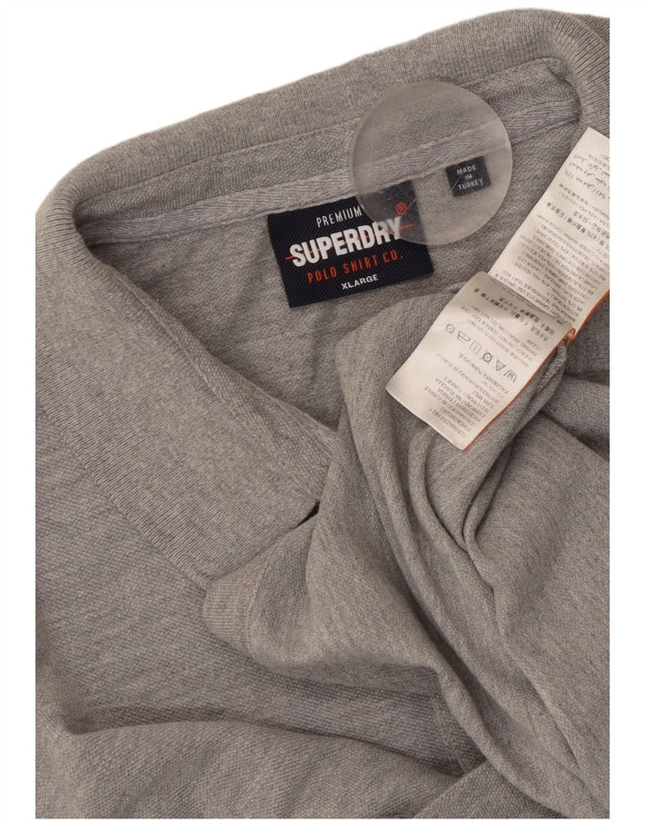 SUPERDRY muška polo majica XL sivi flekasti pamuk