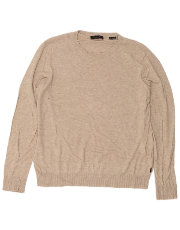 Jack & Jones muški džemper s okruglim izrezom, veliki bež flekasti pamuk