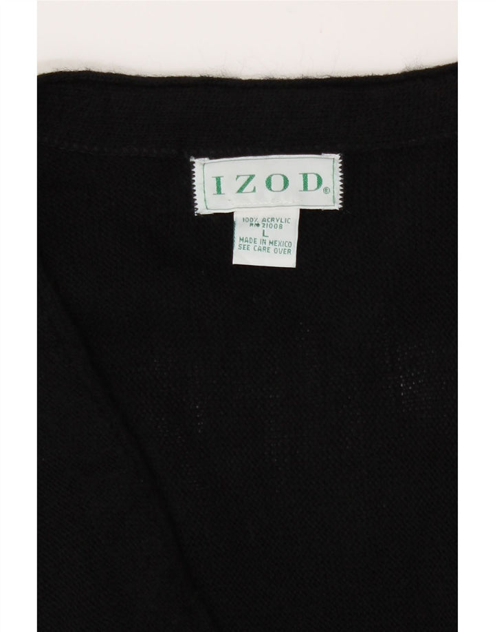 Izod muški kardigan pulover veliki crni akril
