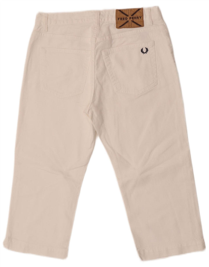 Fred Perry ženske ravne Capri traperice srednjeg rasta IT 42 Srednje W27 L18 Bijele