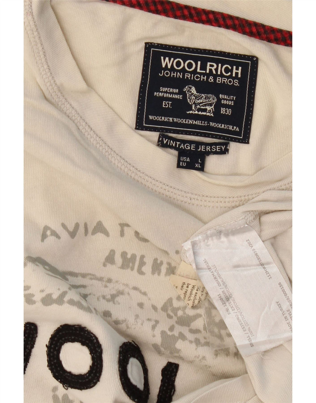 WOOLRICH Muška majica dugih rukava s grafičkim motivima, veliki pamuk
