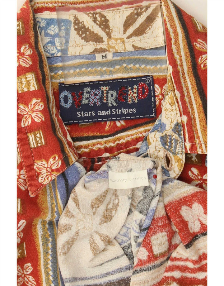 Vintage muška košulja kratkih rukava srednje raznobojni patchwork pamuk