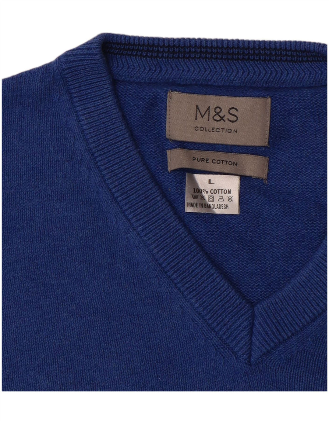 Marks & Spencer muški pulover s V-izrezom, veliki plavi pamuk