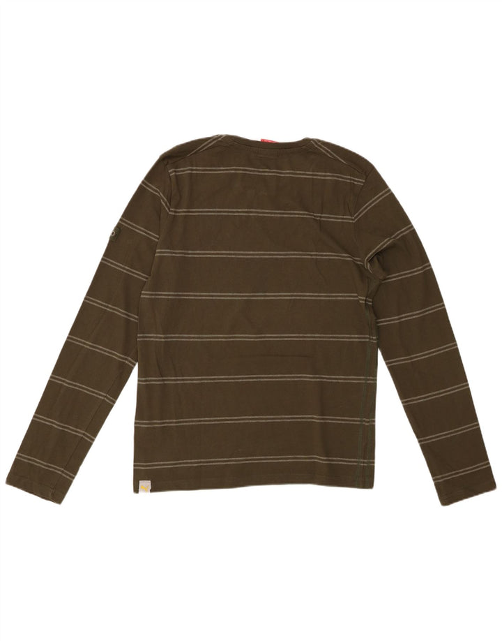 PUMA muška majica s dugim rukavima, mali kaki prugasti pamuk