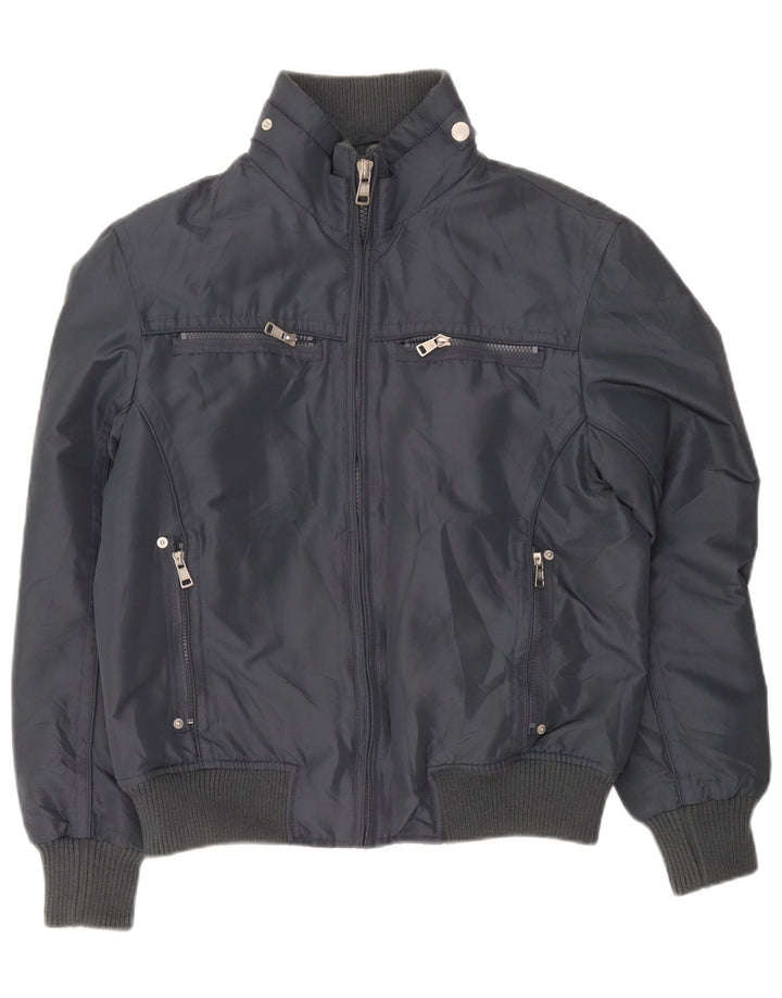 Vintage muška bomber jakna UK 38 srednje sivi poliester