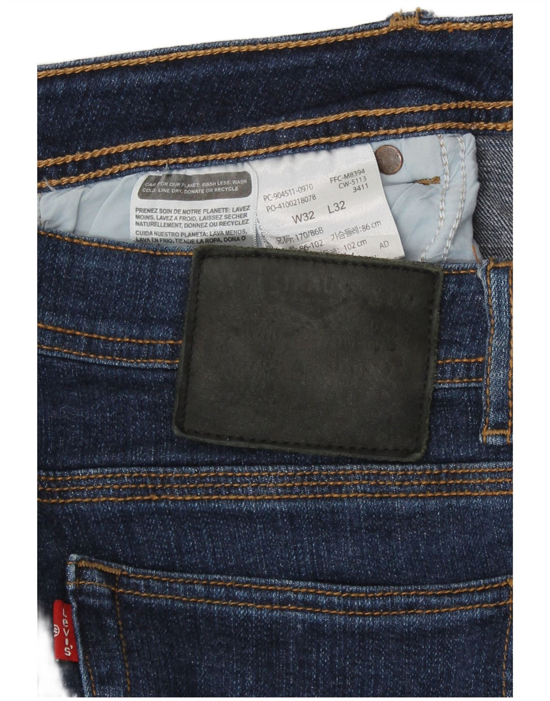 Levi's muške uske traperice W32 L27 tamnoplavi pamuk