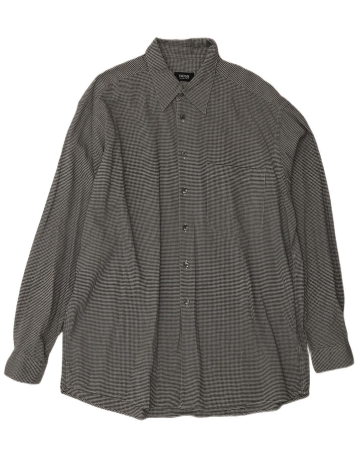 HUGO BOSS Mens Shirt XL Grey Check