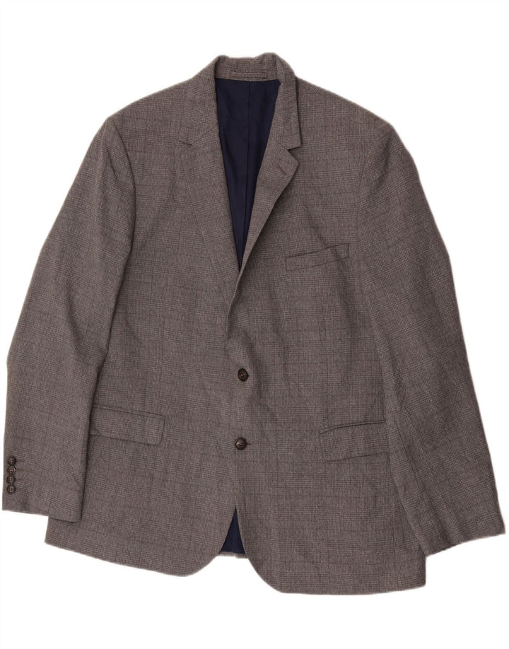 Marks & Spencer muška jakna sa 2 gumba UK 46 XL sivi karirani poliester
