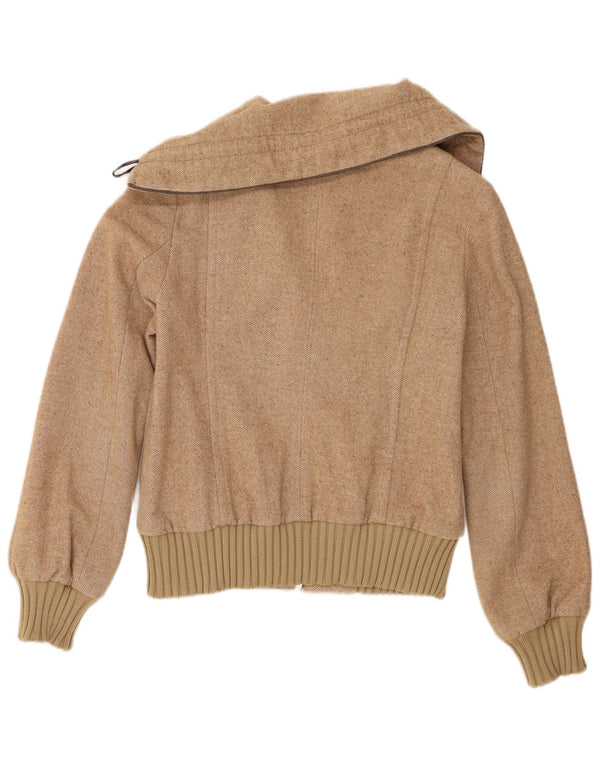 Sisley ženska bomber jakna IT 42 Srednje bež riblja kost vuna