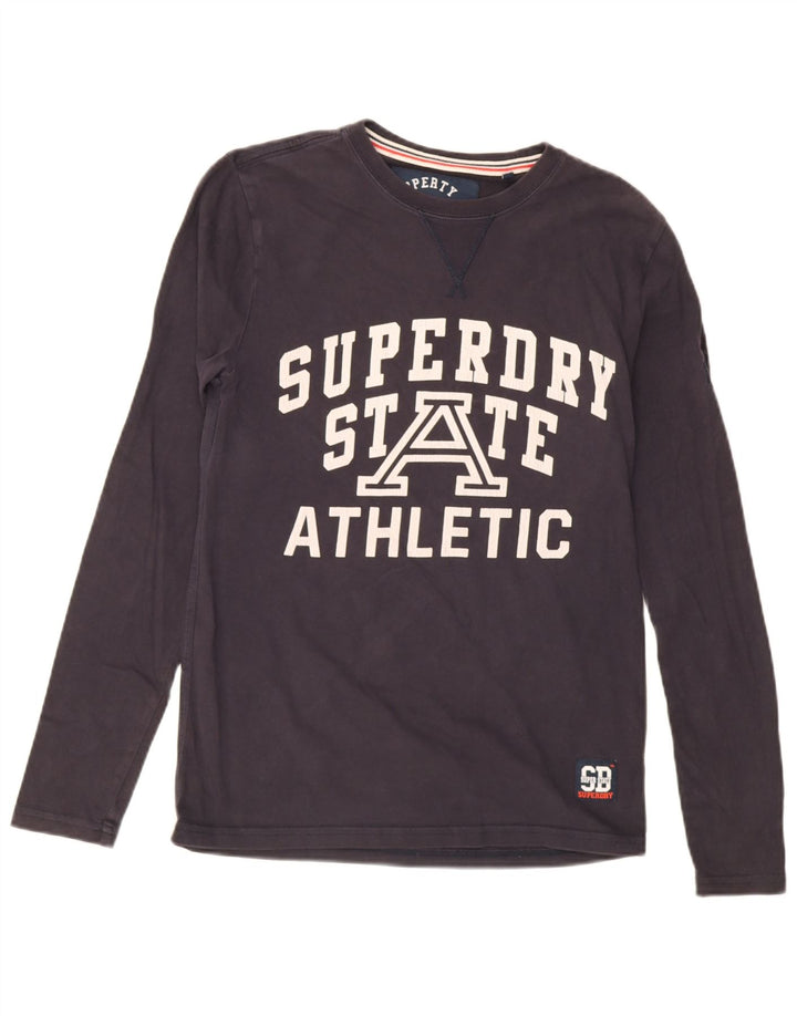 Superdry muška majica dugih rukava s grafikama, mala tamnoplava pamuk