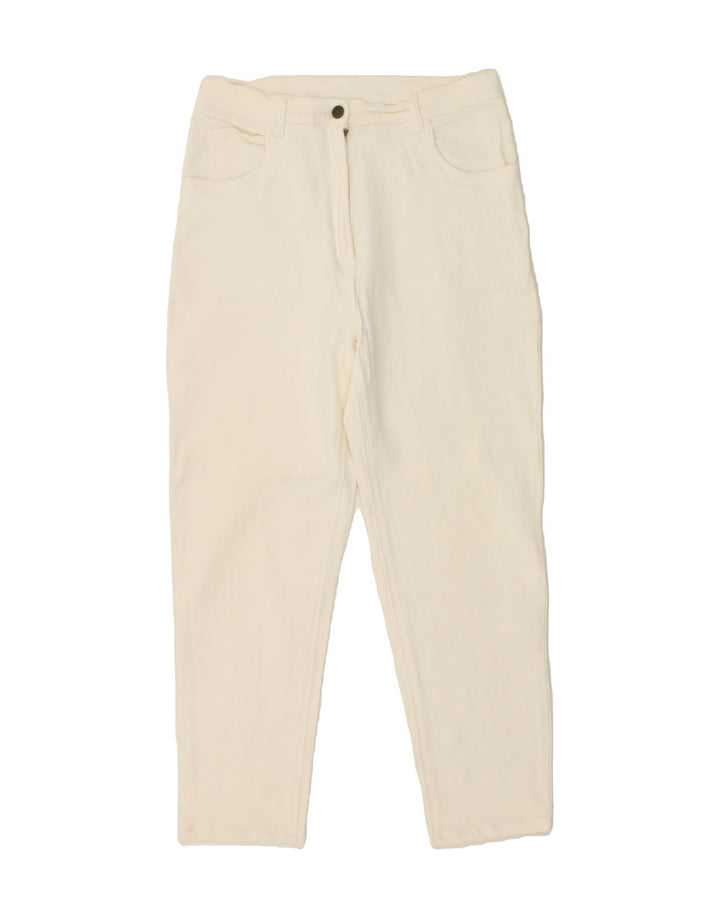 VINTAGE Womens Cropped Jeans EU 42 Medium W30 L25 White Cotton Vintage Vintage and Second-Hand Vintage from Messina Hembry 