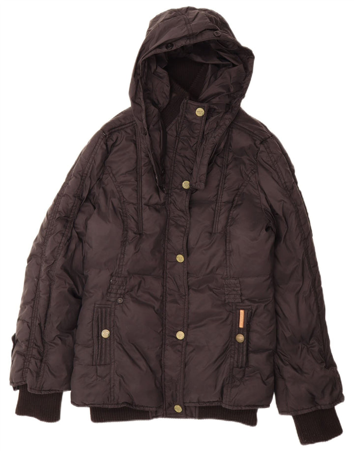 KHUJO ženska podstavljena jakna s kapuljačom UK 16 Veliki crni najlon