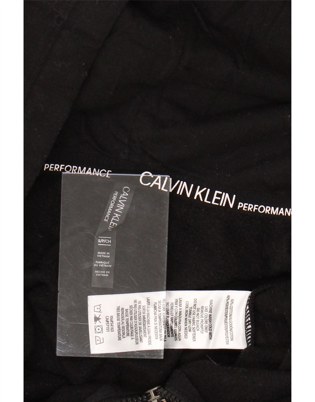 CALVIN KLEIN Ženski preveliki pulover s kapuljačom s patentnim zatvaračem UK 10 Mala crna