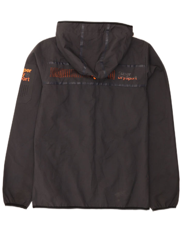 Superdry muška kišna jakna s kapuljačom UK 34 XS sivi poliester