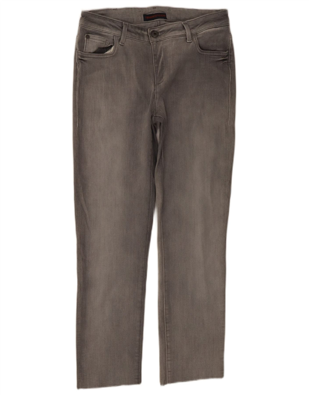 TRUSSARDI ženske ravne traperice W27 L25 sivi pamuk