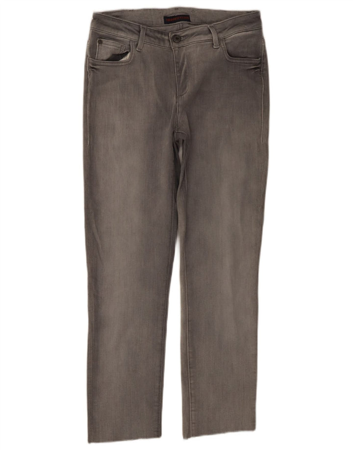 TRUSSARDI ženske ravne traperice W27 L25 sivi pamuk