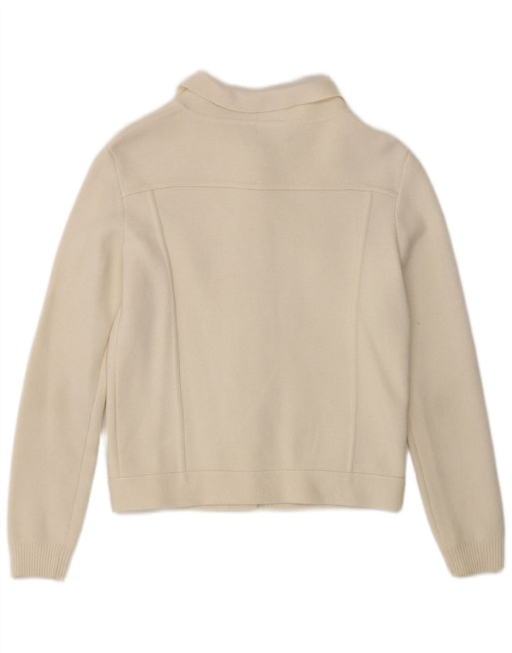 Moschino ženski kardigan pulover UK 8 Small Off White Wool