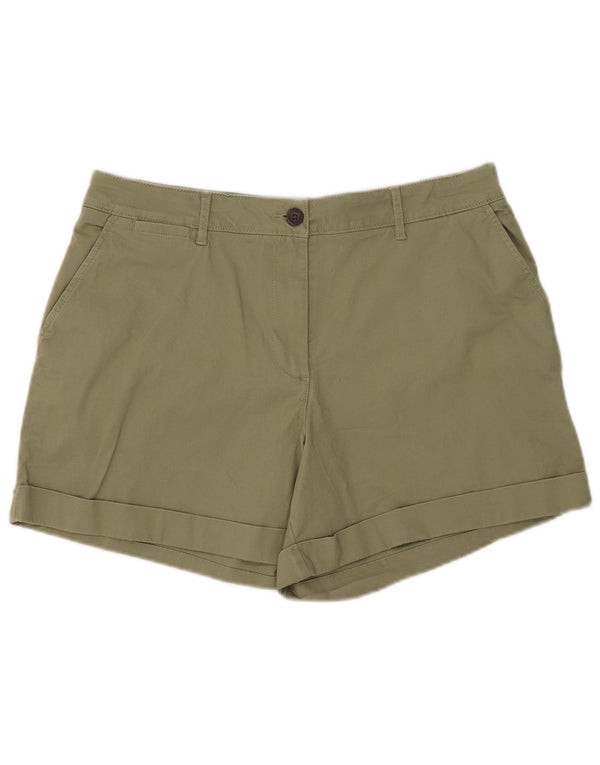 Crew Clothing Ženske Chino kratke hlače visokog struka UK 14 Large W34 Kaki pamuk