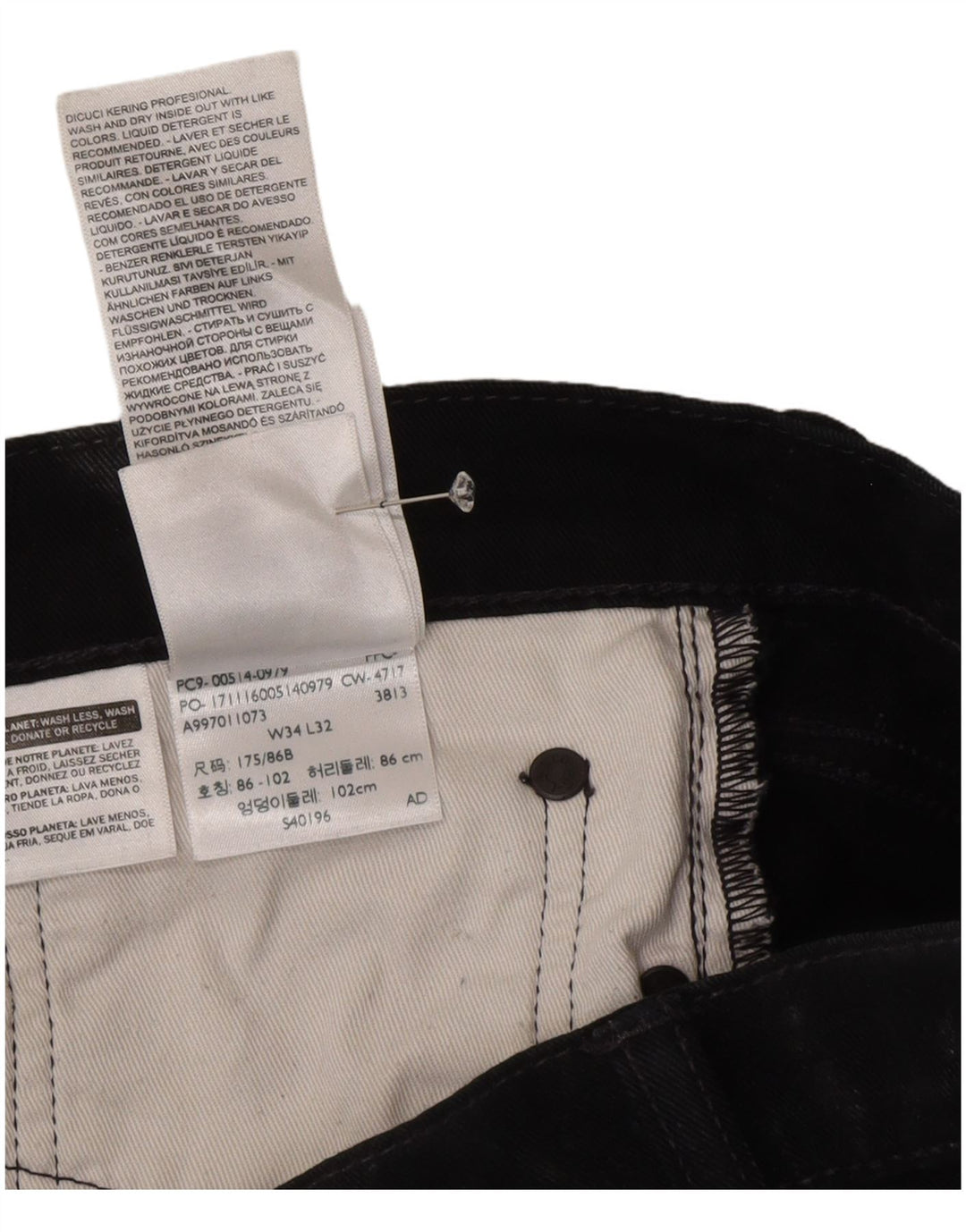 Levi's muške 514 ravne traperice W34 L32 crni pamuk