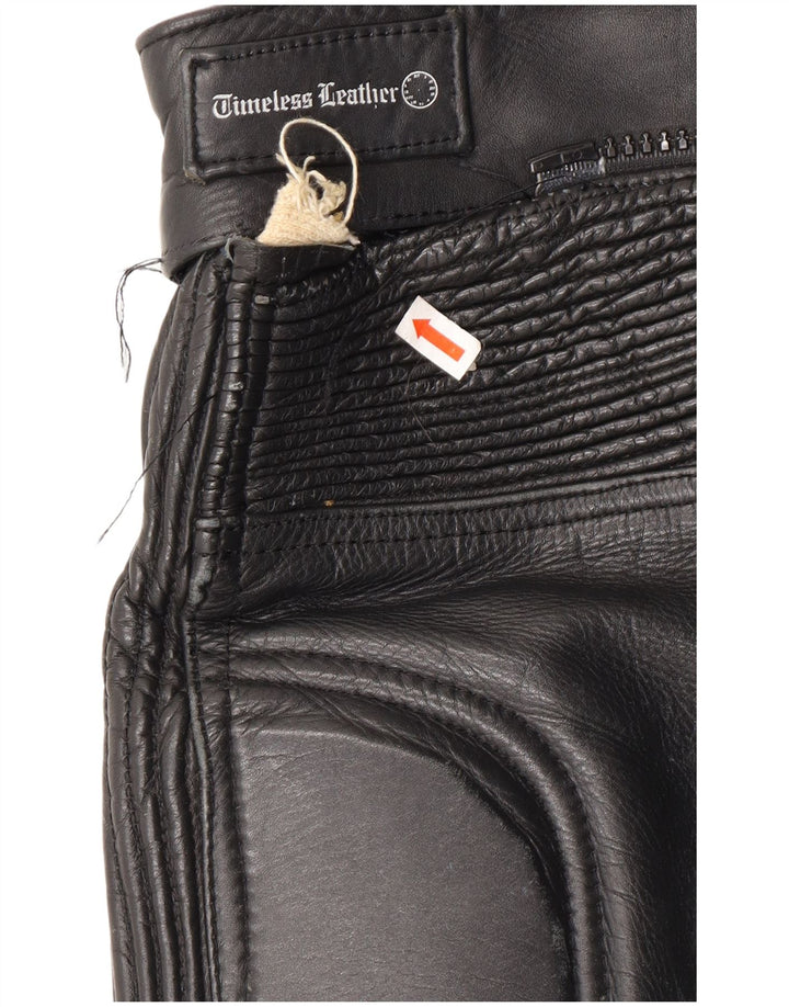 VINTAGE muške biciklističke kožne hlače W32 L23 crne