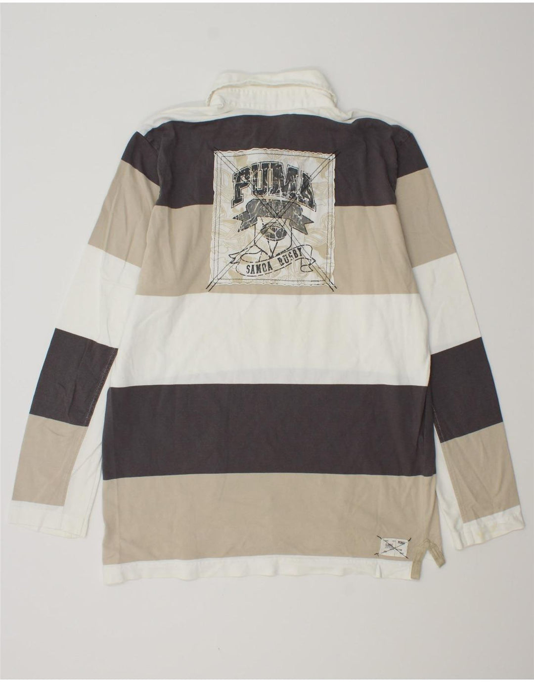 PUMA muška ragbi polo majica dugih rukava s grafičkim motivima, velike raznobojne pruge