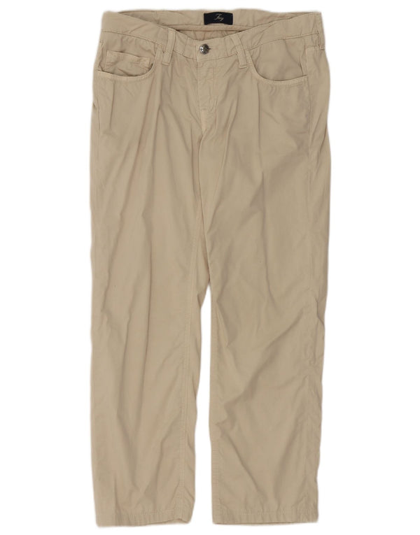Fay Womens Straight Casual Trousers W28 L26 Beige Cotton