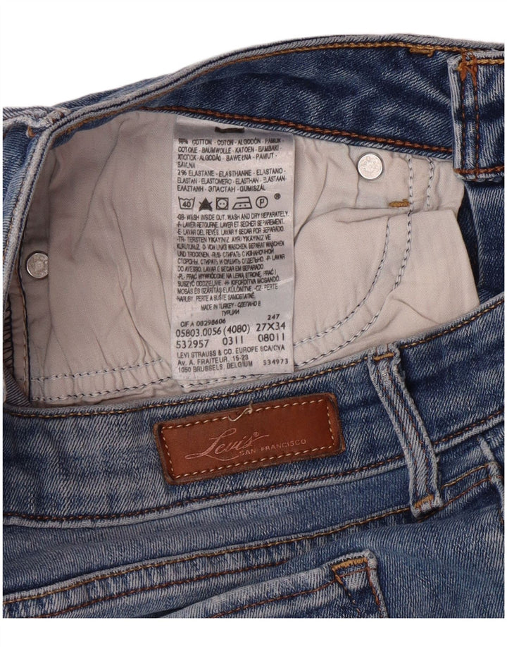 LEVI'S Ženske uske traperice W27 L28 Plavi pamuk