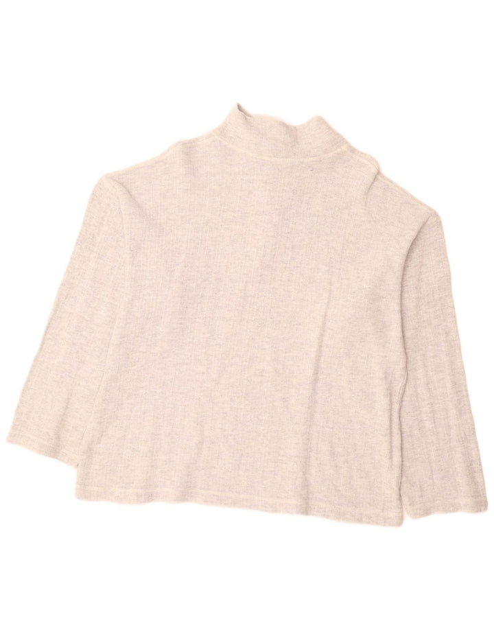 VINTAGE ženski džemper s izrezom i patentnim zatvaračem UK 18 XL sivi