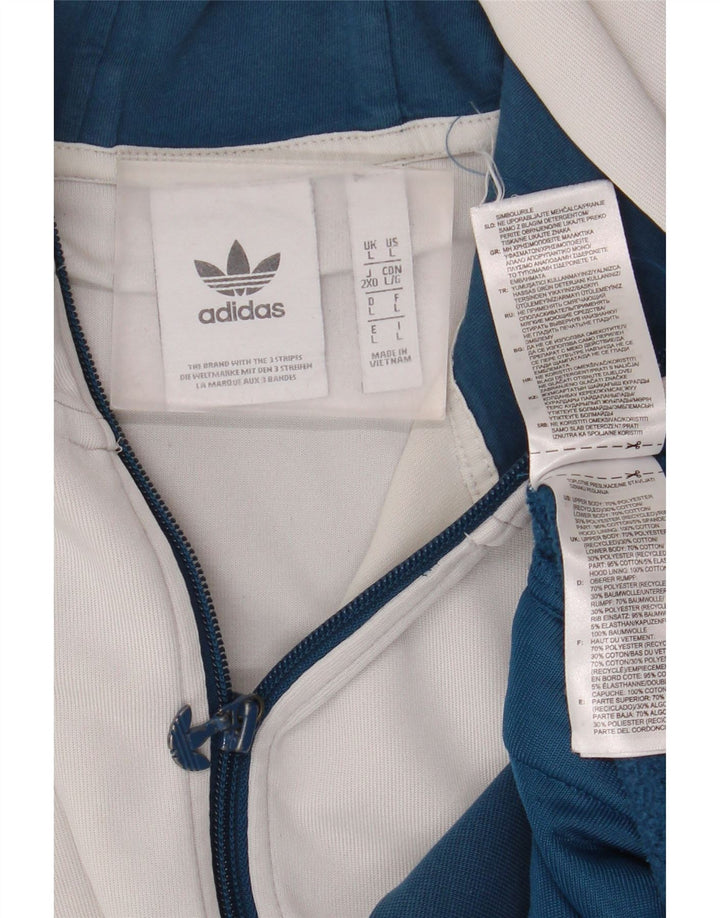Adidas muški pulover s kapuljačom na patentni zatvarač veliki plavi poliester
