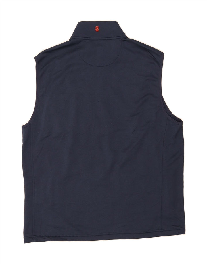 IZOD Mens Sleeveless Tracksuit Top Jacket Large Navy Blue Polyester Vintage Izod and Second-Hand Izod from Messina Hembry 