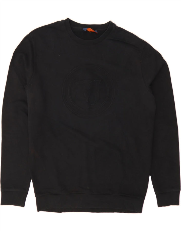 TRUSSARDI JEANS Mens Sweatshirt Jumper Large Black Cotton Vintage Trussardi Jeans and Second-Hand Trussardi Jeans from Messina Hembry 