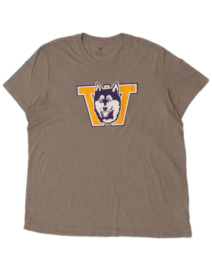 Adidas muška majica kratkih rukava Washington Huskies Graphic 2XL sivi poliester