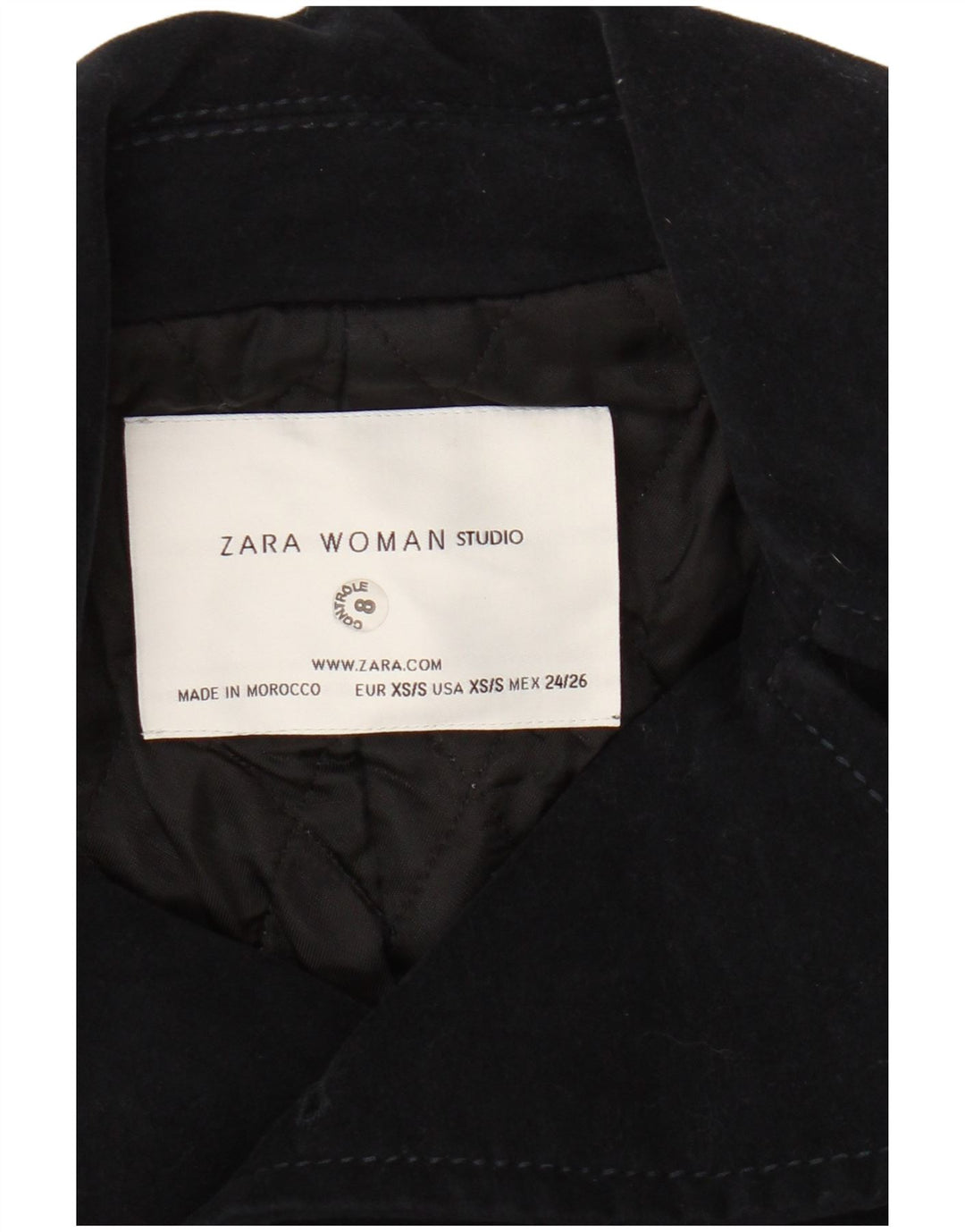 Zara ženska bomber jakna s dvostrukim kopčanjem UK 6 XS tamnoplavi pamuk