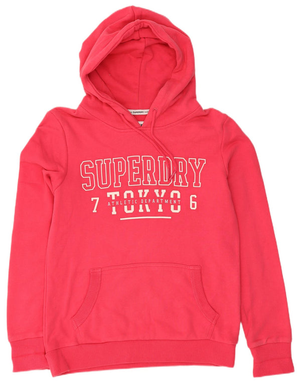Superdry ženska majica s kapuljačom s kapuljačom UK 12 Srednje ružičasti pamuk