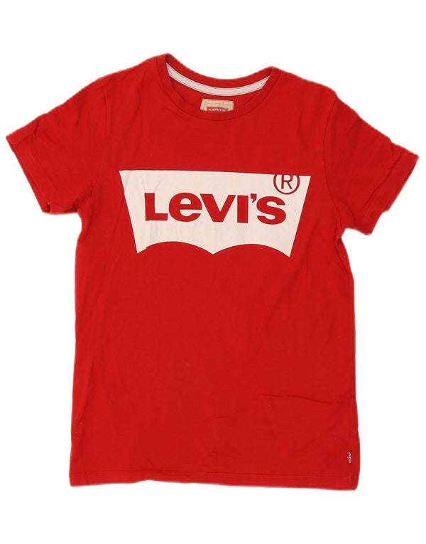 Majica kratkih rukava Levi's Boys s grafičkim motivima, 13-14 godina, crveni pamuk
