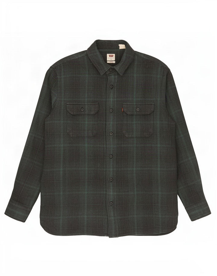 Levi's muška opuštena flanelska košulja, veliki zeleni karirani pamuk