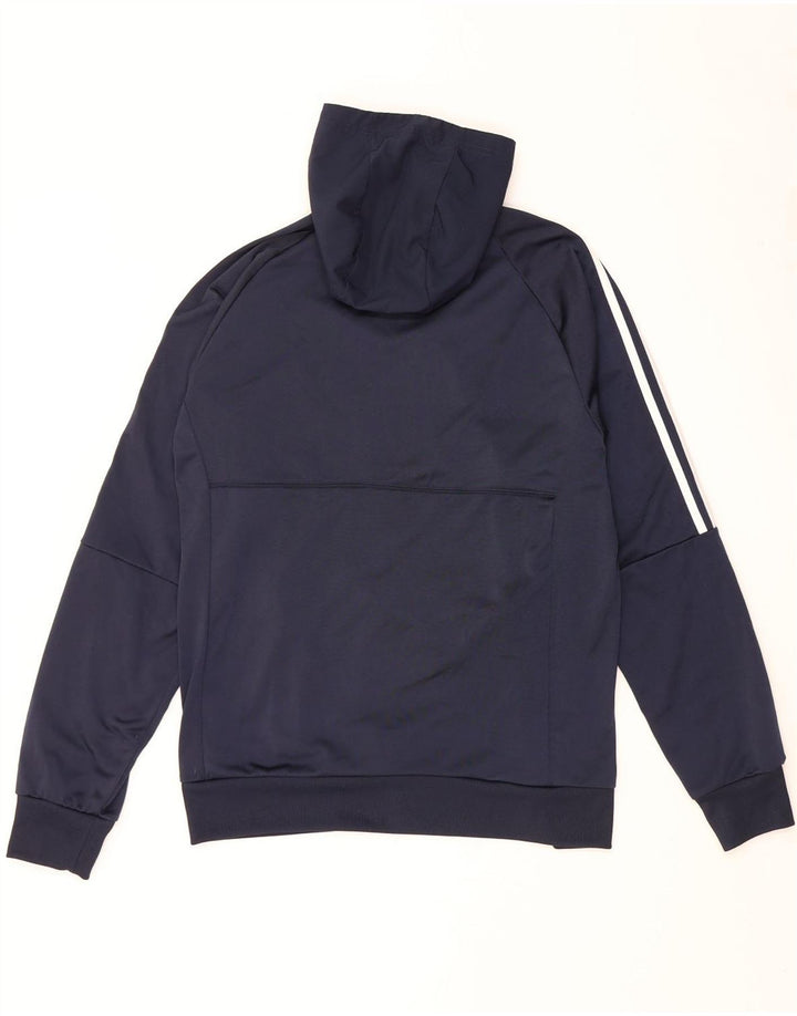 Adidas muška majica s kapuljačom s patentnim zatvaračem srednje plave boje od poliestera