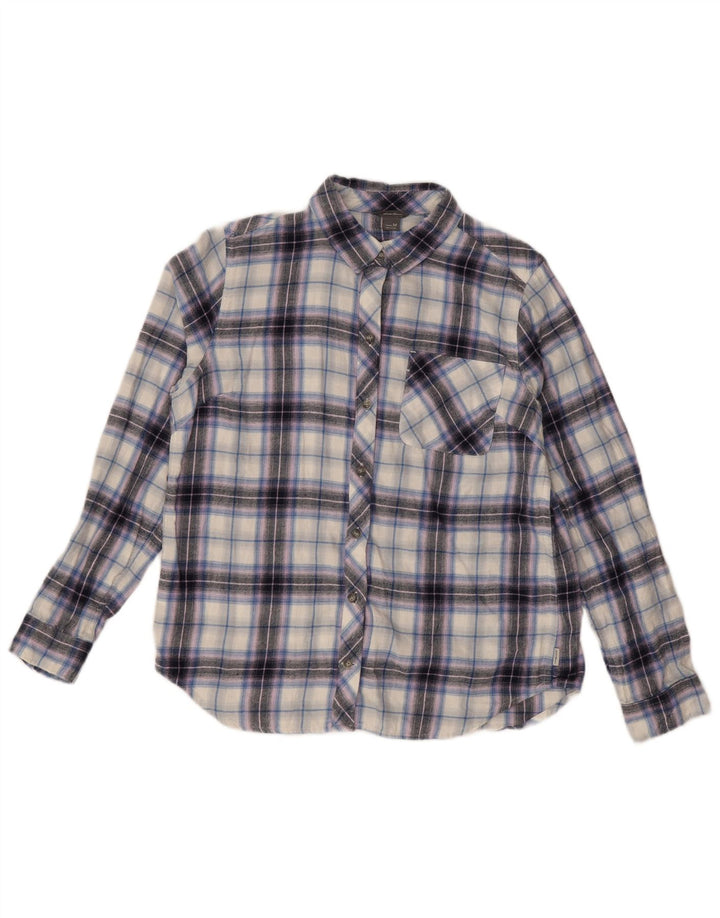 Eddie Bauer Ženska flanelska košulja UK 14 srednje ljubičasto karirani pamuk