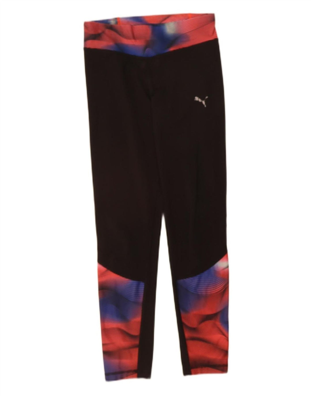 PUMA Girls Leggings 11-12 Years  Black Colourblock Polyester