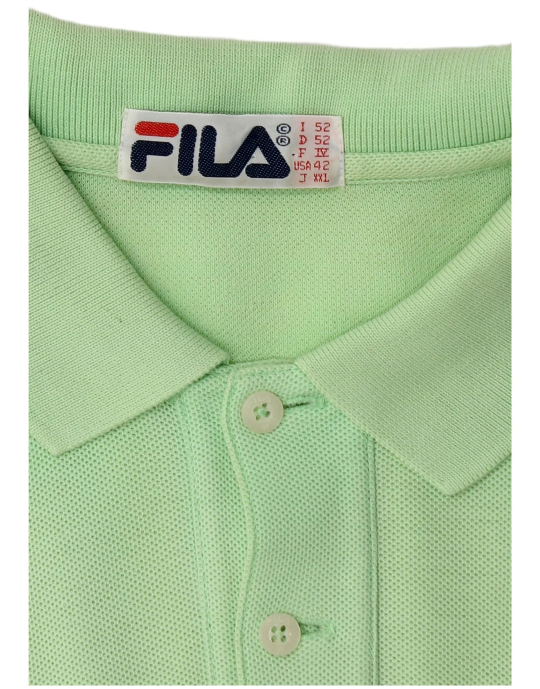 FILA Mens Polo Shirt IT 52 Large Green Cotton