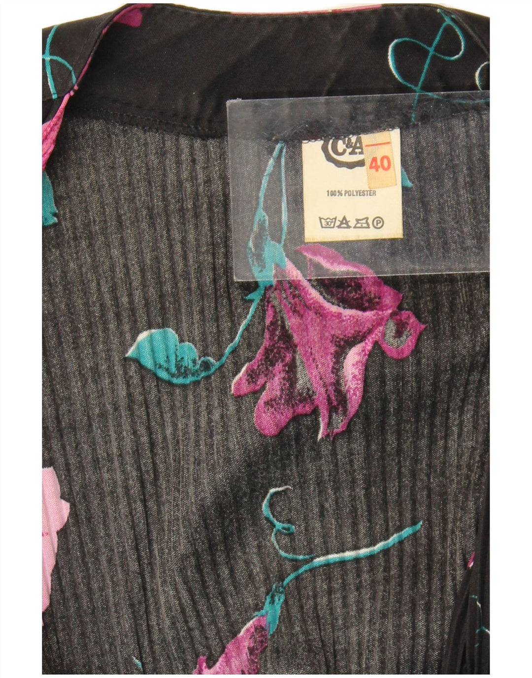 C&A ženska maksi haljina 3/4 rukava EU 40 srednje crna cvjetna poliester