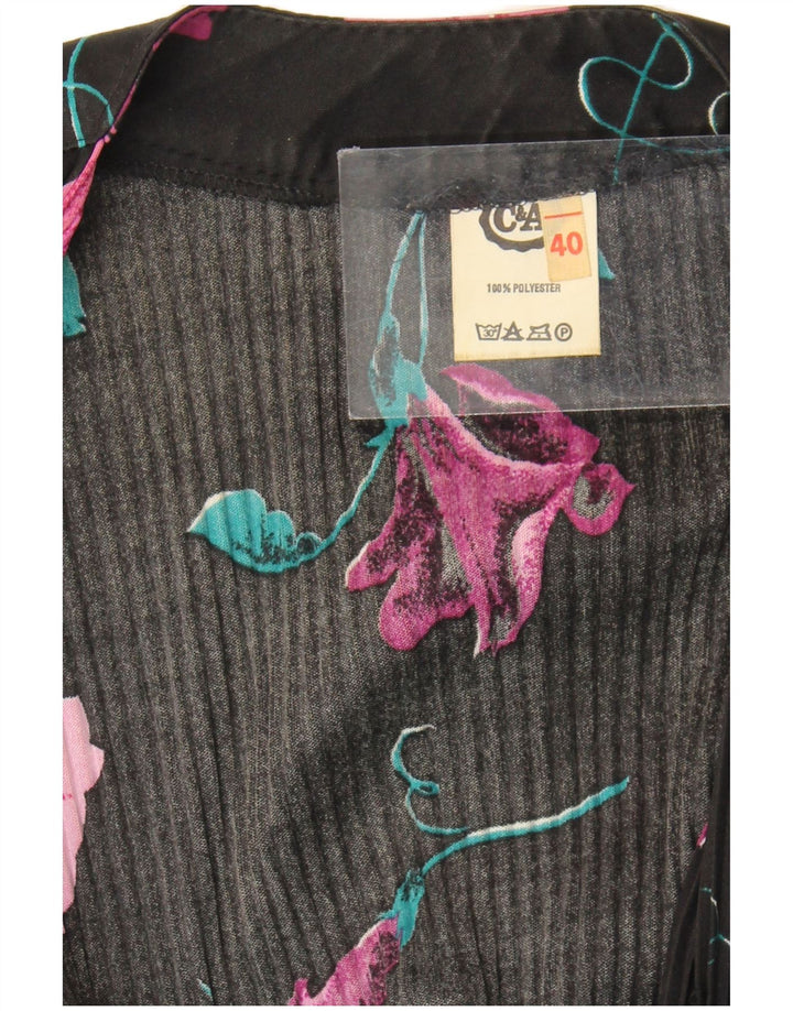 C&A ženska maksi haljina 3/4 rukava EU 40 srednje crna cvjetna poliester