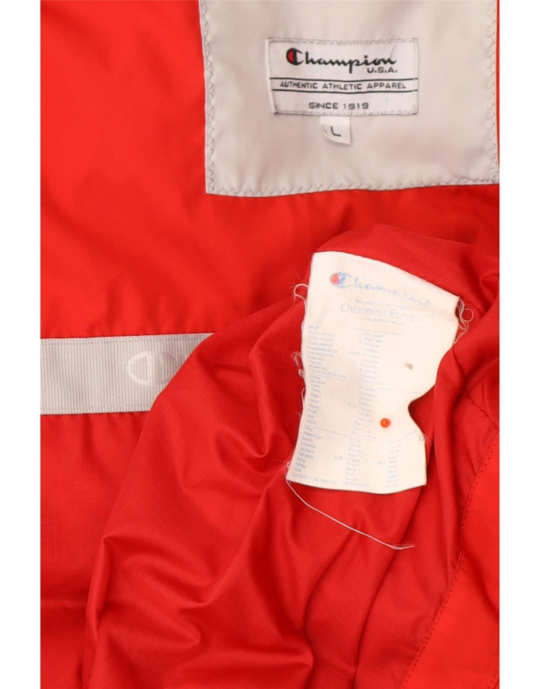 CHAMPION Womens Padded Gilet UK 16 Large Red Polyester