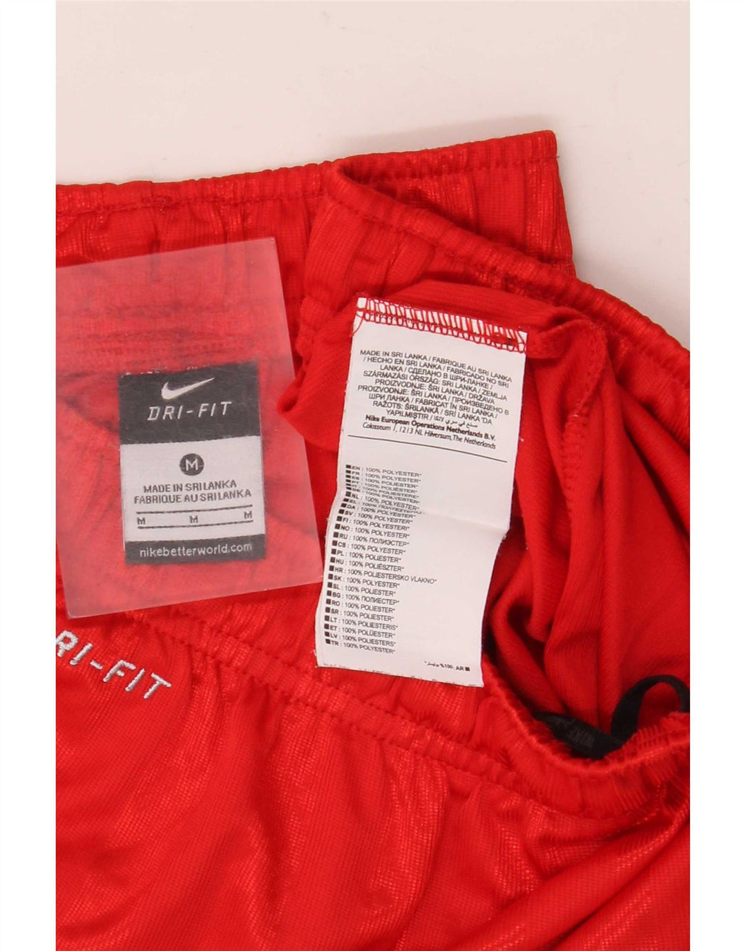 Nike Dri Fit sportske kratke hlače srednje veličine od poliestera na crvene pruge