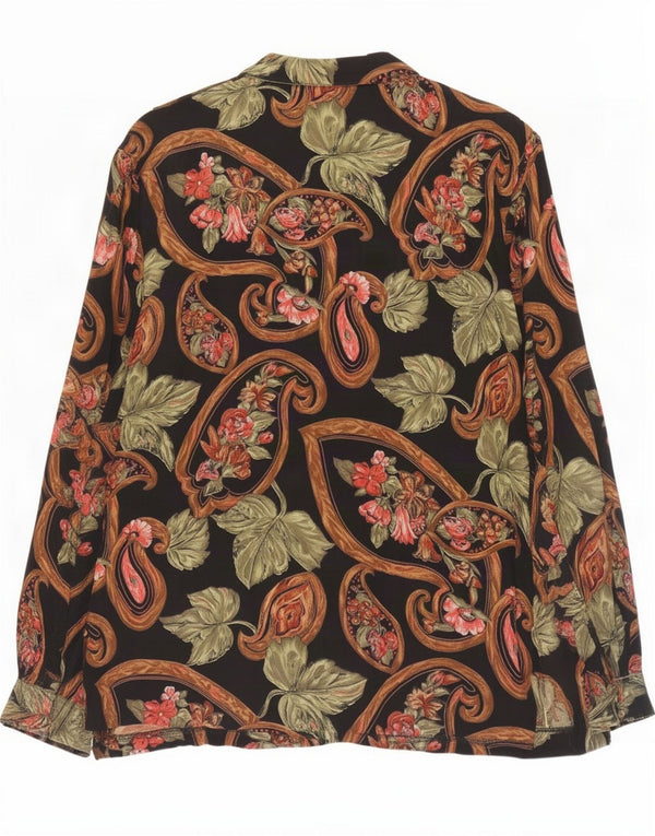 Vintage ženska košulja bluza UK 16, velika višebojna cvjetna viskoza