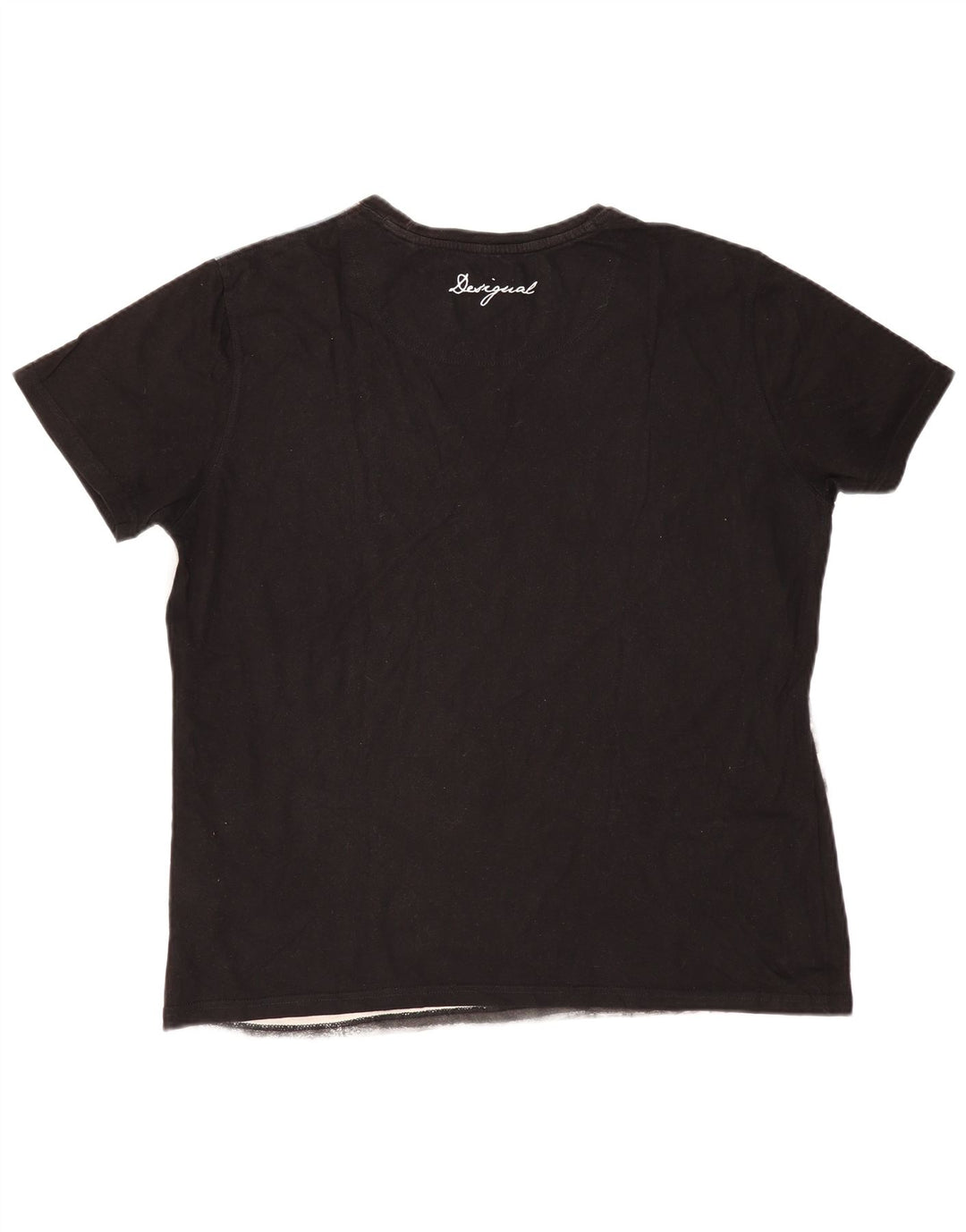 DESIGUAL muška majica kratkih rukava s grafičkim motivima 2XL, sivi pamuk u blokovima boja