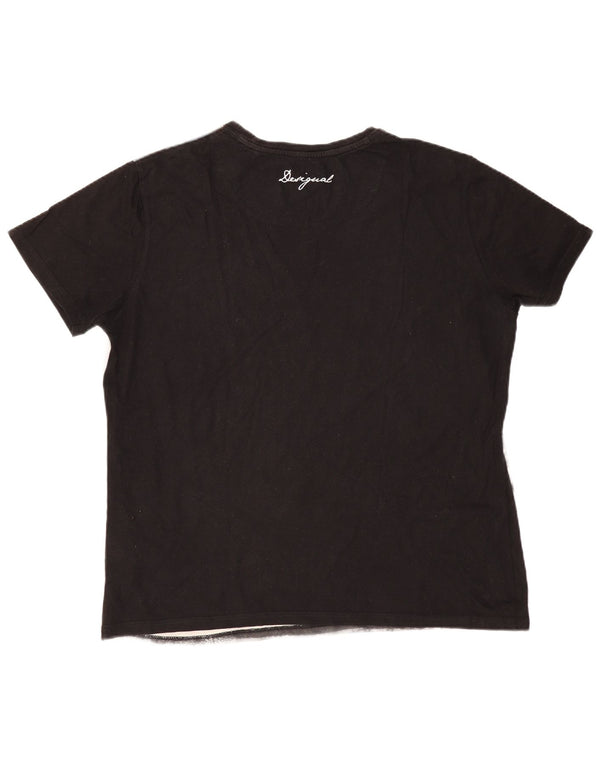 DESIGUAL muška majica kratkih rukava s grafičkim motivima 2XL, sivi pamuk u blokovima boja