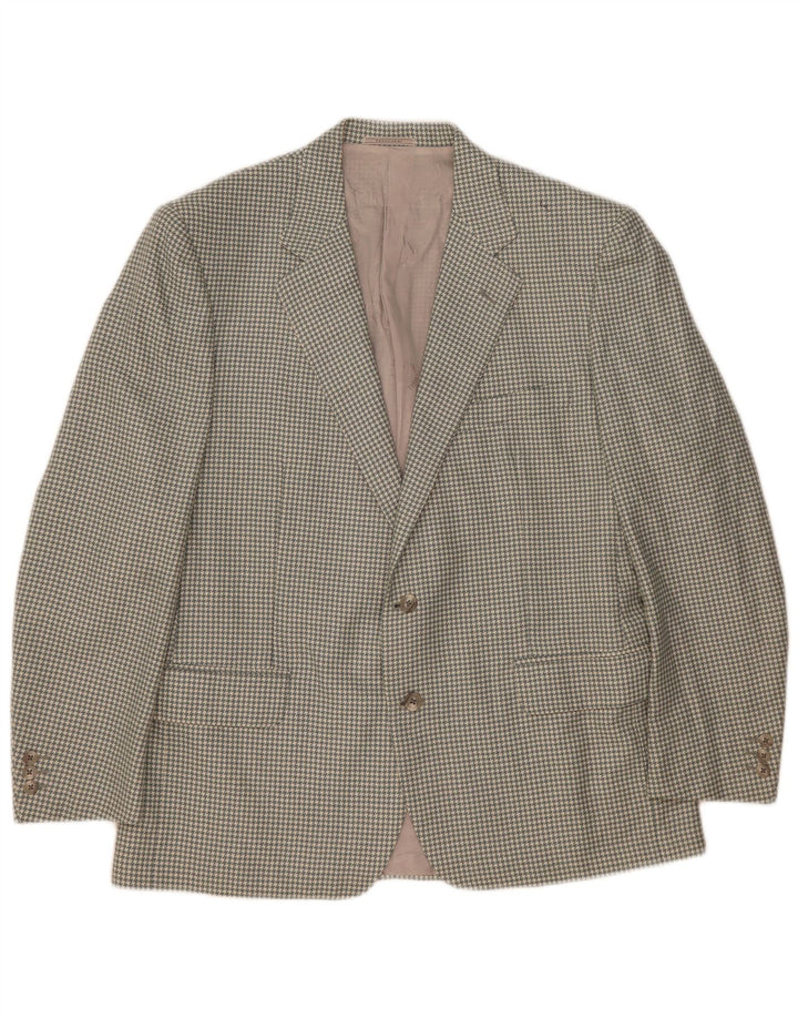 Trussardi muška jakna sa 2 gumba UK 40 Large Grey Houndstooth Wool