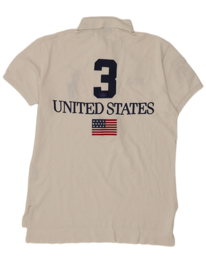 Polo Ralph Lauren muška polo majica prilagođenog kroja srednje bijelog pamuka