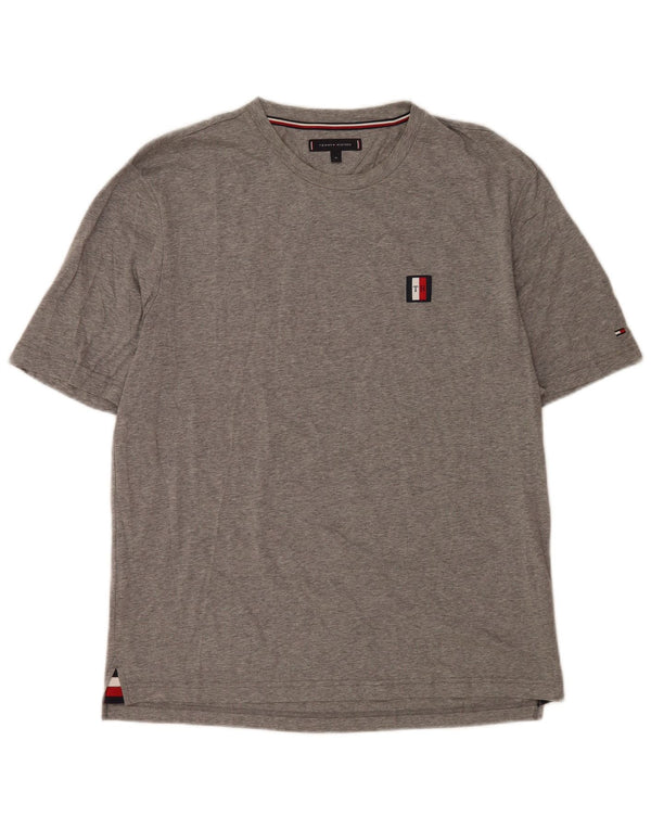Tommy Hilfiger Top majica kratkih rukava XL sivi pamuk